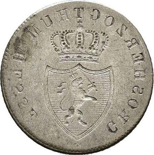 Reverso 6 Kreuzers 1819 Moneda incusa - valor de la moneda de plata - Hesse-Darmstadt, Luis I