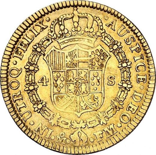 Rewers monety - 4 escudo 1790 Mo FM "CAROL IIII" - cena złotej monety - Meksyk, Karol IV