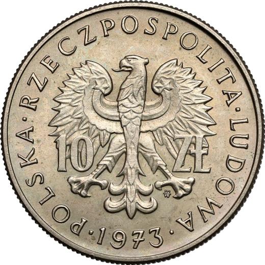 Аверс монеты - Пробные 10 злотых 1973 года MW "200 лет Комиссии Национального Образования" Медно-никель - цена  монеты - Польша, Народная Республика