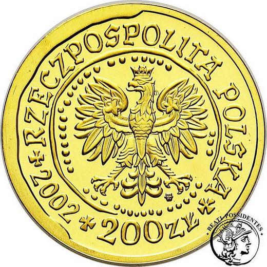 Аверс монеты - 200 злотых 2002 года MW NR "Орлан-белохвост" - цена золотой монеты - Польша, III Республика после деноминации