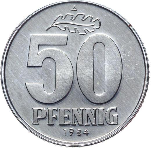 Anverso 50 Pfennige 1984 A - valor de la moneda  - Alemania, República Democrática Alemana (RDA)