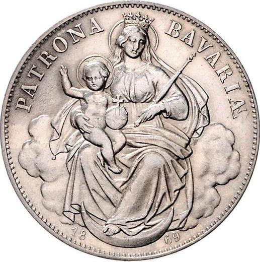 Reverso Tálero 1869 "Madonna" - valor de la moneda de plata - Baviera, Luis II