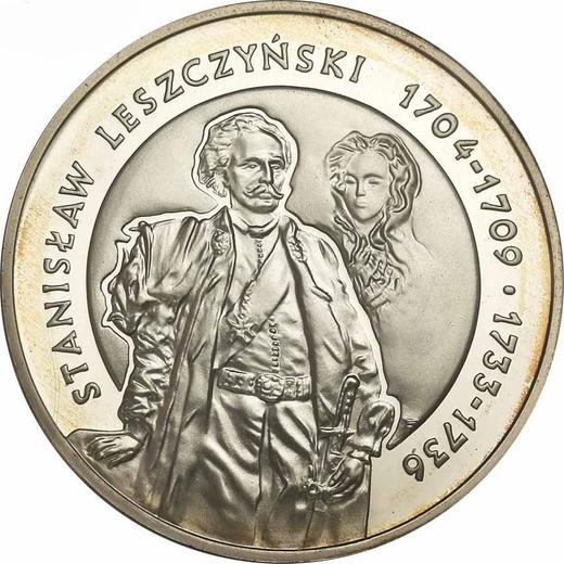 Reverso 10 eslotis 2003 MW ET "Stanisław Leszczyński" Retrato de medio cuerpo - valor de la moneda de plata - Polonia, República moderna