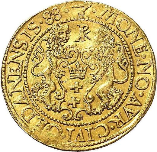 Реверс монеты - Дукат 1588 года "Гданьск" - цена золотой монеты - Польша, Сигизмунд III Ваза