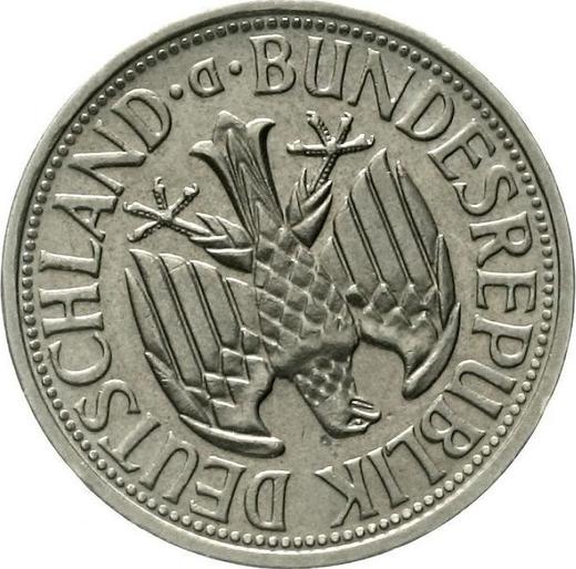Реверс монеты - 2 марки 1951 года Поворот штемпеля - цена  монеты - Германия, ФРГ