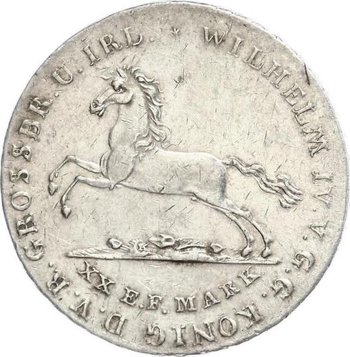 Аверс монеты - 16 грошей 1833 года A K - цена серебряной монеты - Ганновер, Вильгельм IV