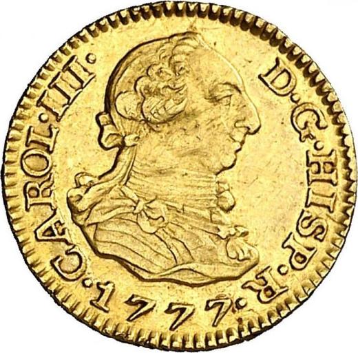 Awers monety - 1/2 escudo 1777 M PJ - cena złotej monety - Hiszpania, Karol III