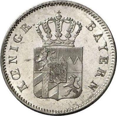 Awers monety - 6 krajcarów 1845 - cena srebrnej monety - Bawaria, Ludwik I