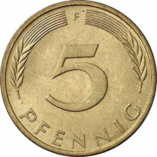 Аверс монеты - 5 пфеннигов 1972 года F - цена  монеты - Германия, ФРГ