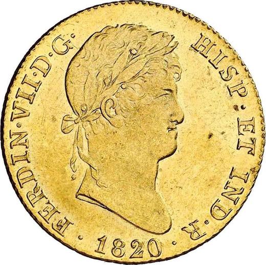 Awers monety - 4 escudo 1820 M GJ - cena złotej monety - Hiszpania, Ferdynand VII