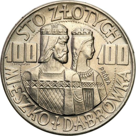 Reverse Pattern 100 Zlotych 1960 "Mieszko and Dabrowka" Nickel -  Coin Value - Poland, Peoples Republic
