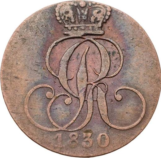 Аверс монеты - 1 пфенниг 1830 года C - цена  монеты - Ганновер, Георг IV