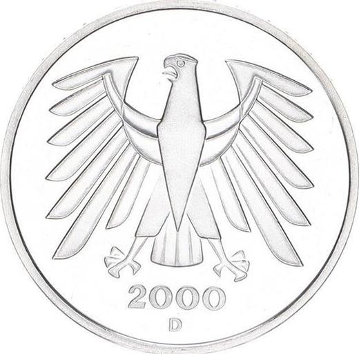 Reverso 5 marcos 2000 D - valor de la moneda  - Alemania, RFA