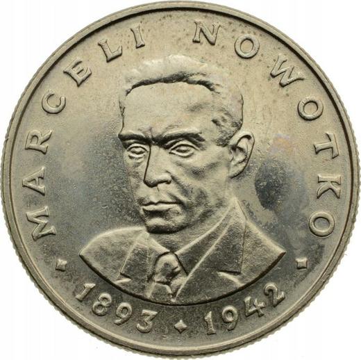 Reverso 20 eslotis 1974 MW "Marceli Nowotko" - valor de la moneda  - Polonia, República Popular