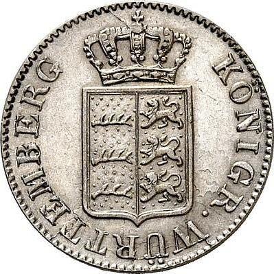 Anverso 3 kreuzers 1840 - valor de la moneda de plata - Wurtemberg, Guillermo I