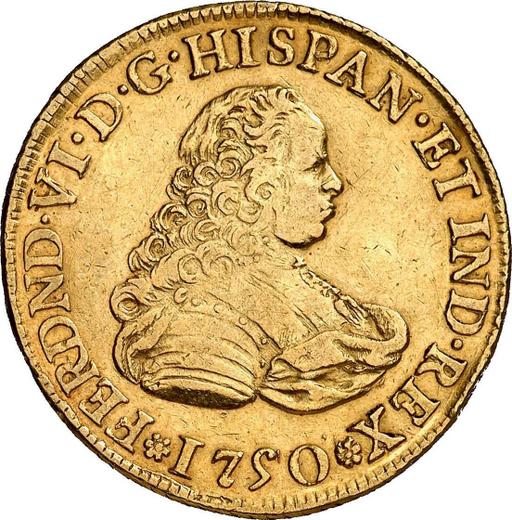 Аверс монеты - 4 эскудо 1750 года Mo MF - цена золотой монеты - Мексика, Фердинанд VI