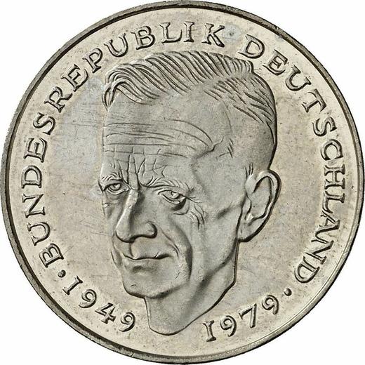 Obverse 2 Mark 1992 D "Kurt Schumacher" -  Coin Value - Germany, FRG