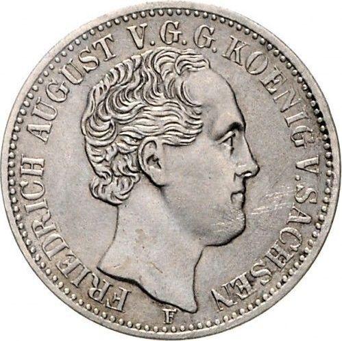 Anverso 1/3 tálero 1853 F - valor de la moneda de plata - Sajonia, Federico Augusto II