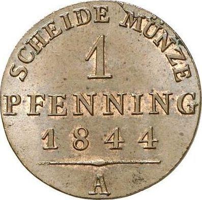 Реверс монеты - 1 пфенниг 1844 года A - цена  монеты - Пруссия, Фридрих Вильгельм IV