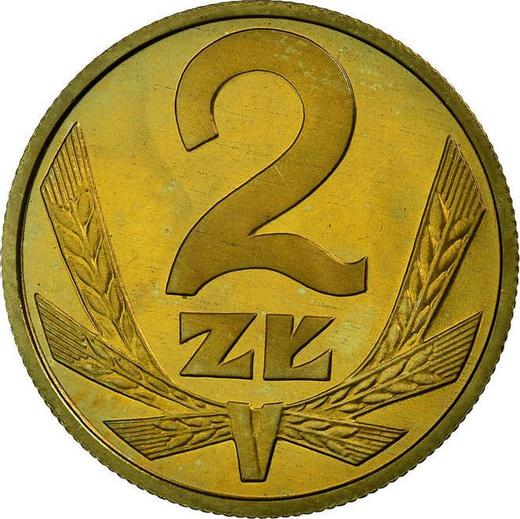 Reverso 2 eslotis 1981 MW - valor de la moneda  - Polonia, República Popular