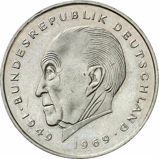 Аверс монеты - 2 марки 1985 года J "Аденауэр" - цена  монеты - Германия, ФРГ