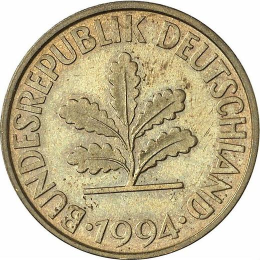 Реверс монеты - 10 пфеннигов 1994 года A - цена  монеты - Германия, ФРГ