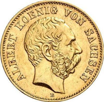 Аверс монеты - 20 марок 1877 года E "Саксония" - цена золотой монеты - Германия, Германская Империя