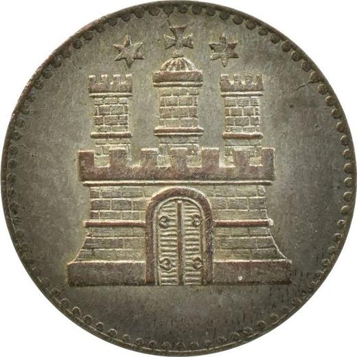 Awers monety - Dreiling 1855 - cena  monety - Hamburg, Wolne Miasto