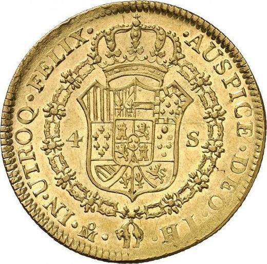 Rewers monety - 4 escudo 1814 Mo HJ - cena złotej monety - Meksyk, Ferdynand VII