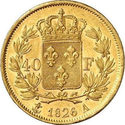 Rewers monety - 40 franków 1826 A "Typ 1824-1830" Paryż - cena złotej monety - Francja, Karol X