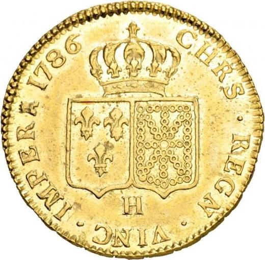 Reverse Double Louis d'Or 1786 H La Rochelle - Gold Coin Value - France, Louis XVI