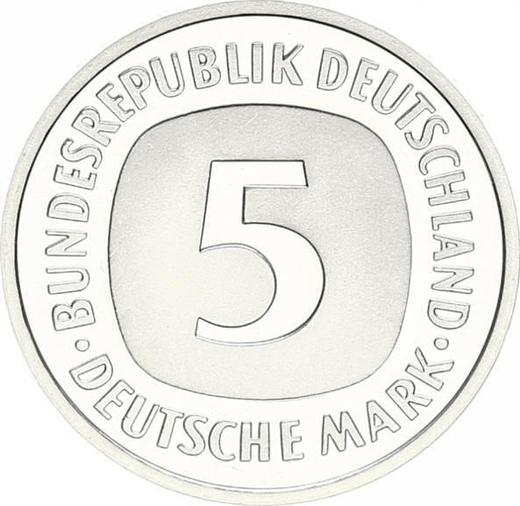Anverso 5 marcos 2000 G - valor de la moneda  - Alemania, RFA