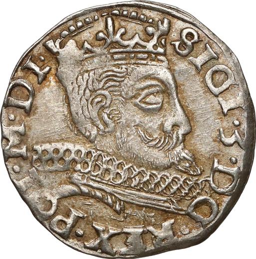 Аверс монеты - Трояк (3 гроша) 1598 года IF "Всховский монетный двор" - цена серебряной монеты - Польша, Сигизмунд III Ваза