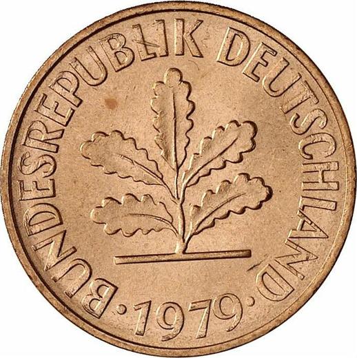 Реверс монеты - 2 пфеннига 1979 года D - цена  монеты - Германия, ФРГ