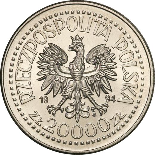 Obverse Pattern 20000 Zlotych 1994 MW ANR "75 years of the Association of War Invalids of the Republic of Poland" Nickel -  Coin Value - Poland, III Republic before denomination