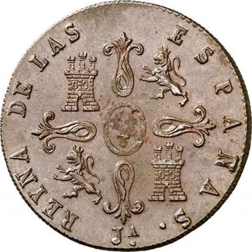 Реверс монеты - 4 мараведи 1841 года Ja - цена  монеты - Испания, Изабелла II