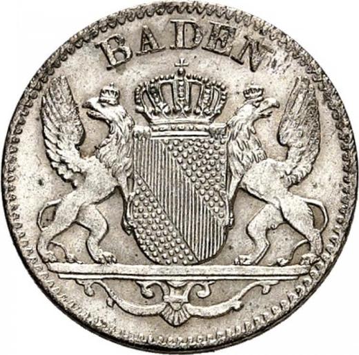 Obverse 3 Kreuzer 1849 - Silver Coin Value - Baden, Leopold