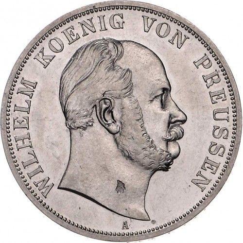 Аверс монеты - 2 талера 1869 года A - цена серебряной монеты - Пруссия, Вильгельм I