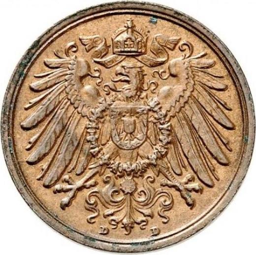 Reverso 2 Pfennige 1904 D "Tipo 1904-1916" - valor de la moneda  - Alemania, Imperio alemán