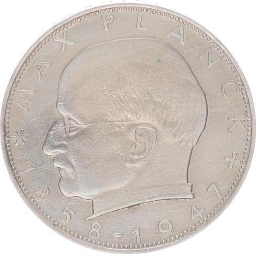 Anverso 2 marcos 1964 J "Max Planck" - valor de la moneda  - Alemania, RFA