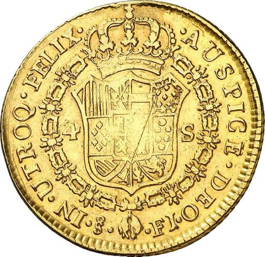 Reverso 4 escudos 1805 So FJ - valor de la moneda de oro - Chile, Carlos IV
