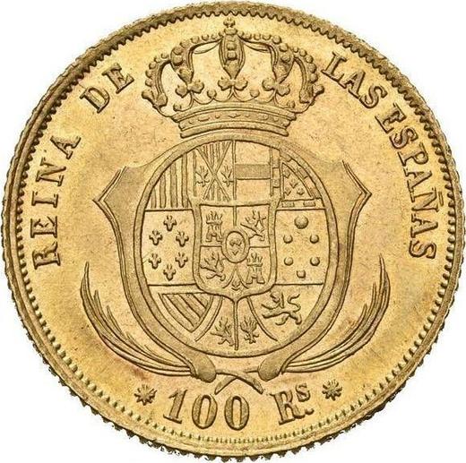 Reverse 100 Reales 1859 8-pointed star - Spain, Isabella II