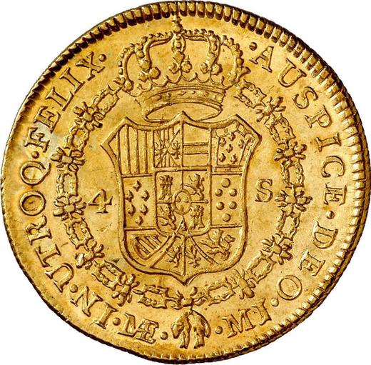 Reverso 4 escudos 1778 MJ - valor de la moneda de oro - Perú, Carlos III