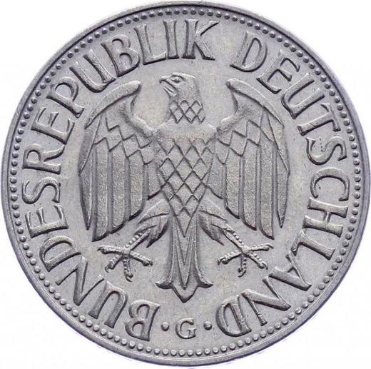 Реверс монеты - 1 марка 1966 года G - цена  монеты - Германия, ФРГ