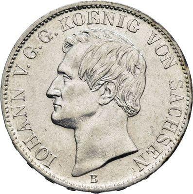 Obverse Thaler 1867 B "Mining" - Silver Coin Value - Saxony-Albertine, John