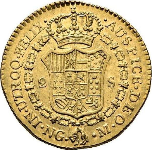Reverso 2 escudos 1817 NG M - valor de la moneda de oro - Guatemala, Fernando VII