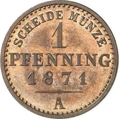 Реверс монеты - 1 пфенниг 1871 года A - цена  монеты - Пруссия, Вильгельм I