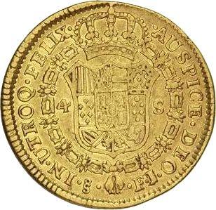 Revers 4 Escudos 1807 So FJ - Goldmünze Wert - Chile, Karl IV