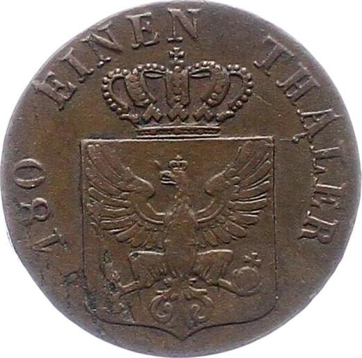 Аверс монеты - 2 пфеннига 1833 года D - цена  монеты - Пруссия, Фридрих Вильгельм III