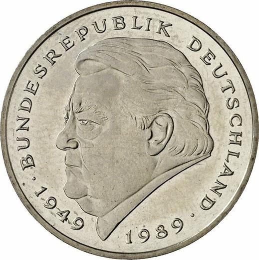 Awers monety - 2 marki 1996 G "Franz Josef Strauss" - cena  monety - Niemcy, RFN